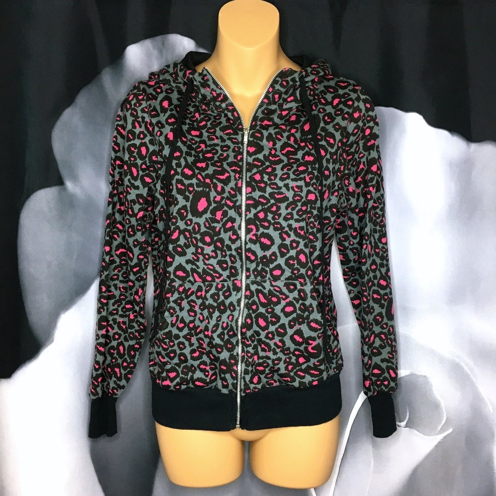 Leopard Print Zip-Up Hoodie